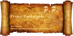 Prusz Pantaleon névjegykártya